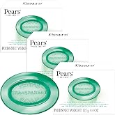 Pears Soap, Pure &amp; Gentle with Lemon Flower Extract, 3-Pack &ndash; Transparent Green Glycerin Soap for Radiant, Glowing Skin, 4.4 Oz Ea
