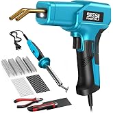 SEESII 150W Plastic Welder Welding Kit, 2 in 1 Hot Stapler Plastic Repair Kit with 60W Soldering Iron, Staples, 20PCS Plastic Rods &amp; Pliers for Car Bumper Crack, Kayak, Dashboard, Plastic Toys Repair
