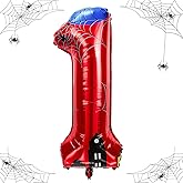 laackys 40 inch spider theme number foil balloons, children's party balloon supplies with classic numbers 1 to 9, birthday decoration supplies,number large balloons for spider theme parties(1)