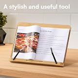 H&S Bamboo Recipe Book Stand with 6 Angles – Hands Free Cookbook Holder view 6