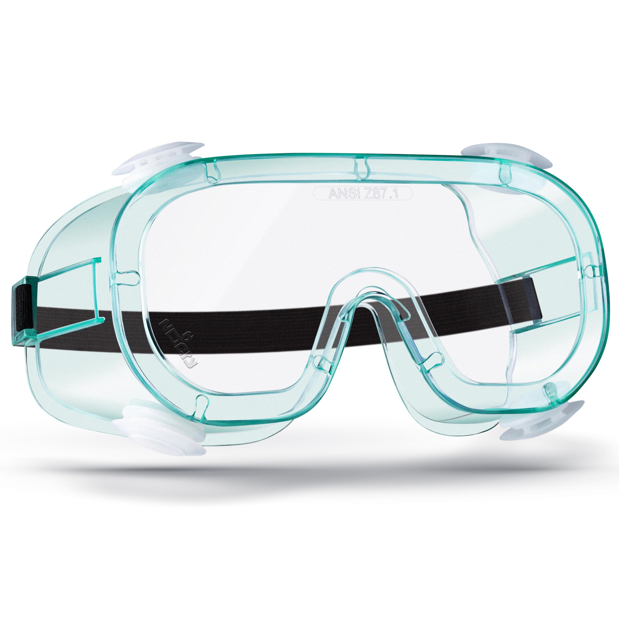 NoCry Protective Safety Lab Goggles Over Glasses with Anti-Fog Coating, Clear Scratch-Resistant Lenses, 100% UV Protection, Universal Fit, Vented, ANSI Z87.1 Rated Safety Goggles for Men and Women