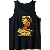 Black Women Afro Girls Soul Zodiac Sign Aries Queen Tank Top