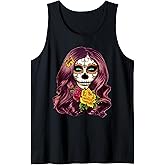 La Catrina Sugar Skull Day of The Dead Tank Top