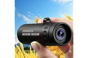 2000×24 Mini Monocular Telescope Set - Waterproof Non-Slip Optical Scope Kit with Accessories, Portable Black Outdoor for Adu