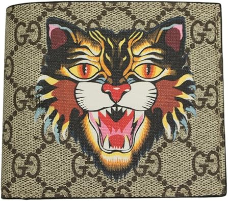 Amazon Gucci グッチ 二つ折り財布 メンズ アングリーキャット プリント Ggスプリーム 9a91n 8666 並行輸入品 財布
