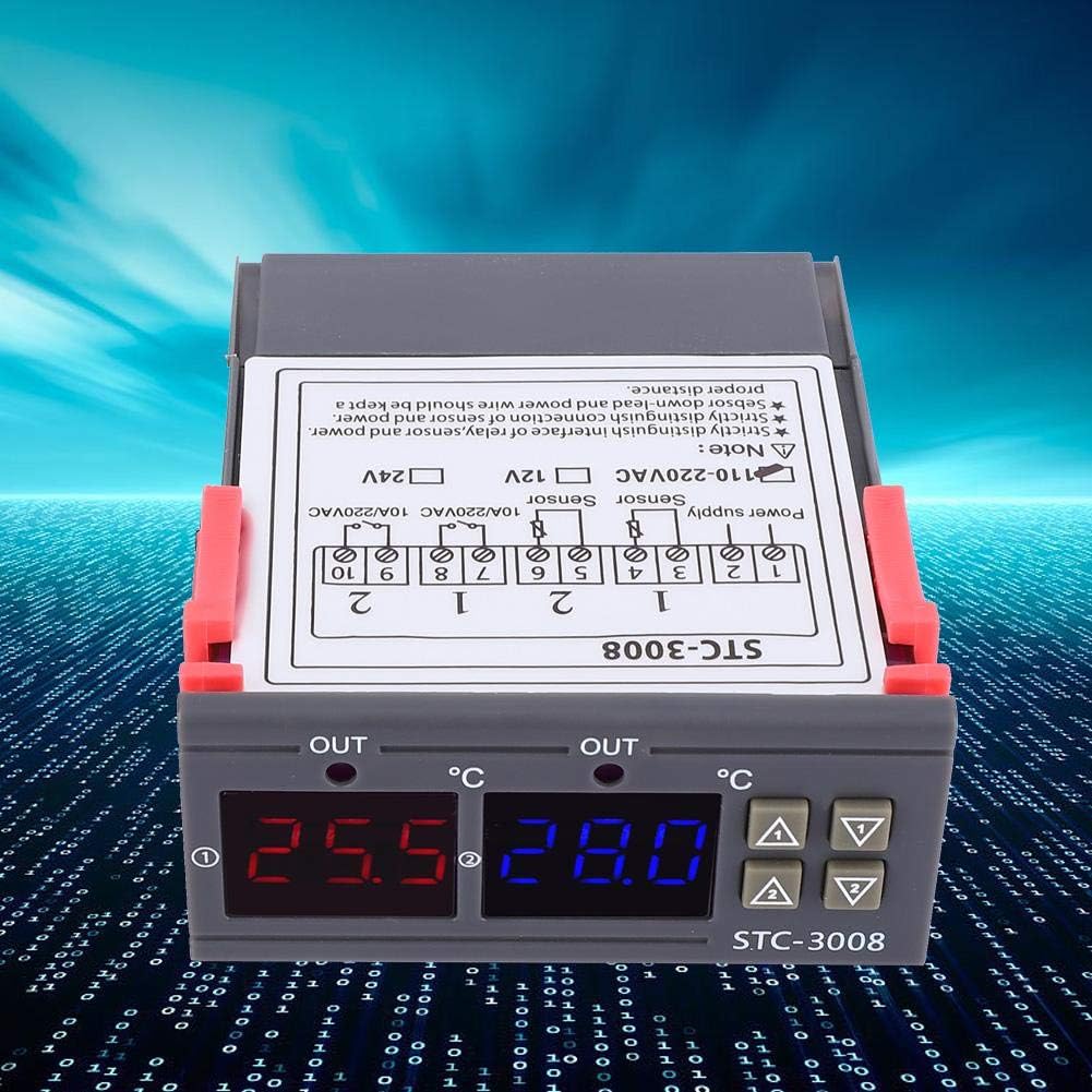 Digital Temperature Controller STC3008 Digital Temperature Switch Controller Thermostat Sensor
