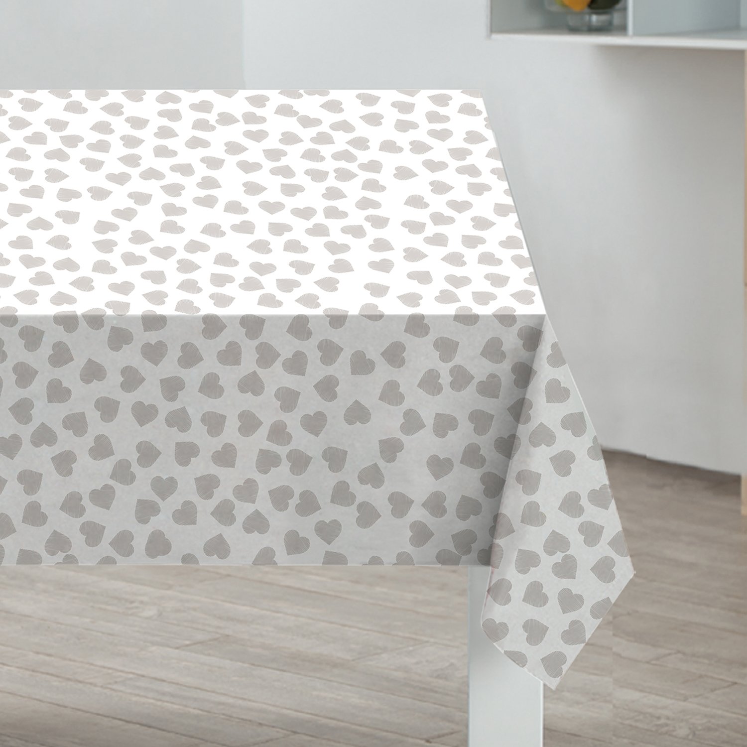 Sabichi Wipe Clean Tablecloth - Easy to Clean Waterproof Table Cover for Dining Room, Garden, Kitchen, & Indoor/Outdoor Use - 132x178cm Table Cloth & Pvc Table Protector - Hearts Design