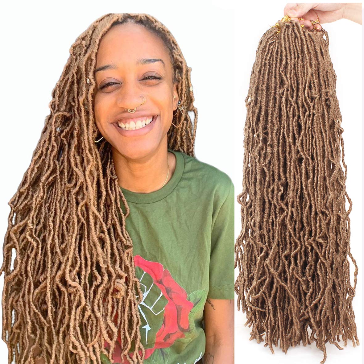 Buy ZRQ 24 Inch New Faux Locs Crochet Braids Hair 1 Pack of Blonde Soft