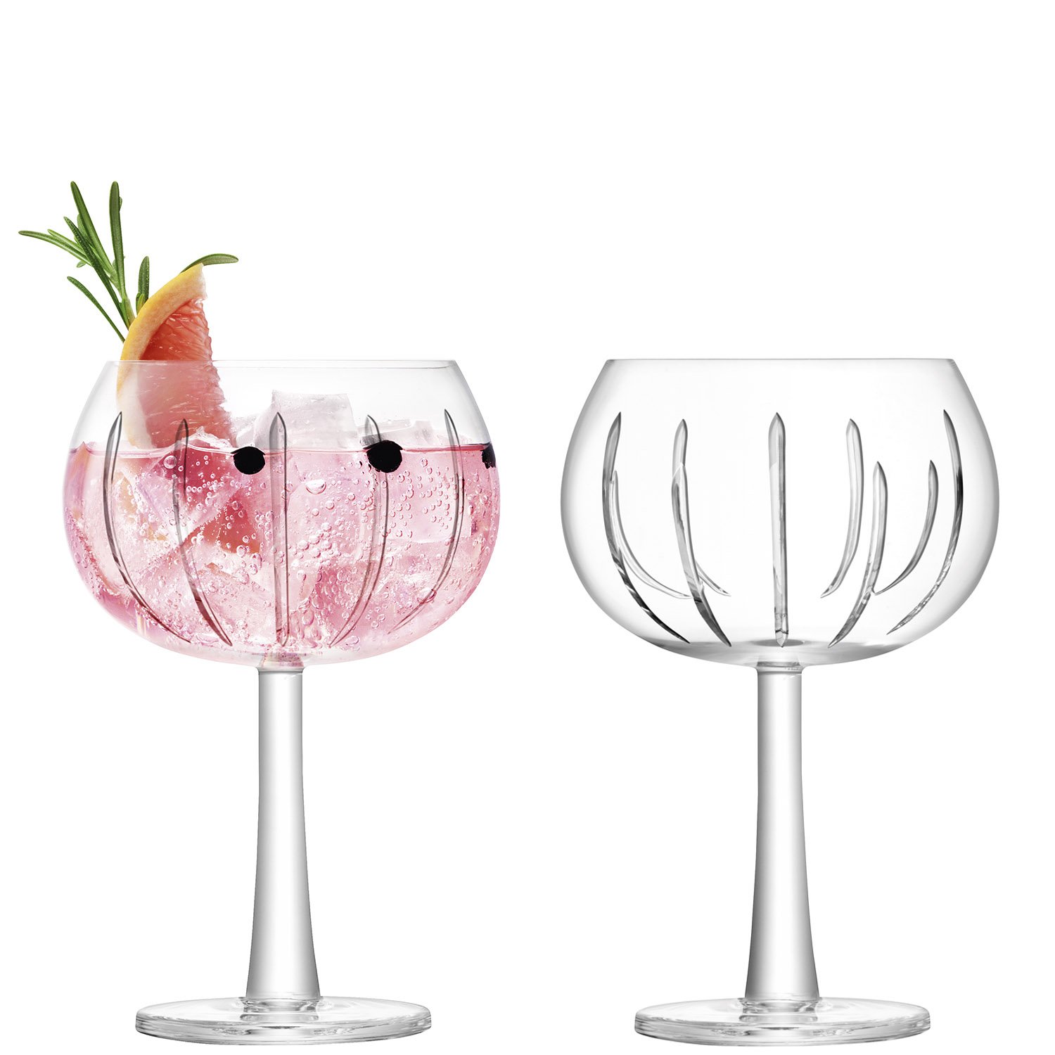 LSA GN17 Gin Balloon Glass 420 ml Ray Cut x 2