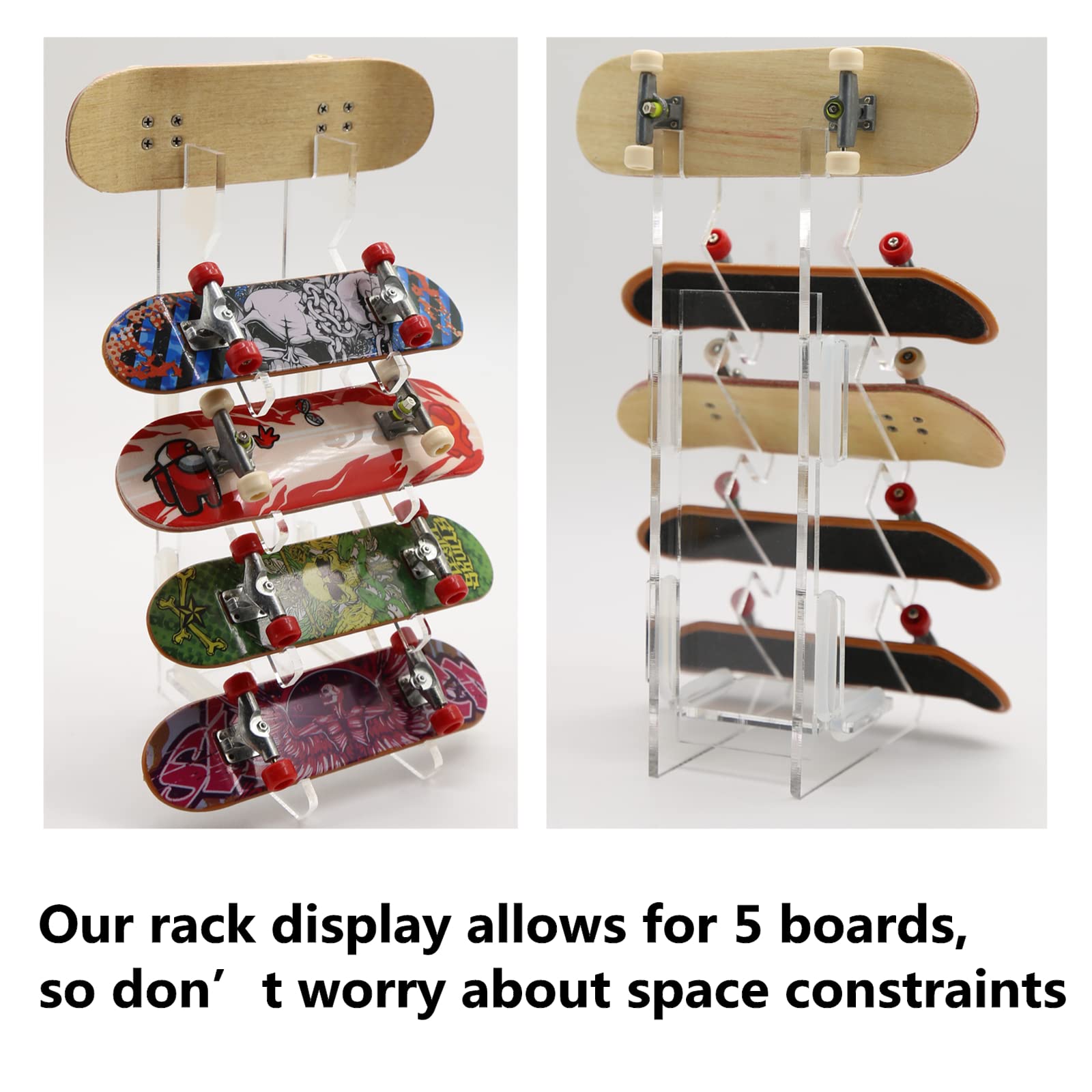 Finger Skateboard Display Rack, Pro Finger Board Racks Floor Stand, Five-Layer Angle Skateboard Holder, Mini Skateboard Storage Racks, Skateboard Decorative Stand, Robust and Easy to Install