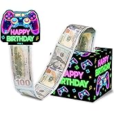 ChillHui Neon Game Birthday Money Gift Boxes for Cash, Video Game Birthday Money Pull Box for Boys Girls