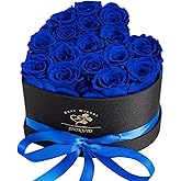 16-Piece Forever Roses in Heart Box,Preserved Rose Flowers,Birthday Gifts for Women Her Mothers Wife,100% Real Roses Last for 3 Years.Eternal Rose Gift Box for Valentines Christmas Mother's Day