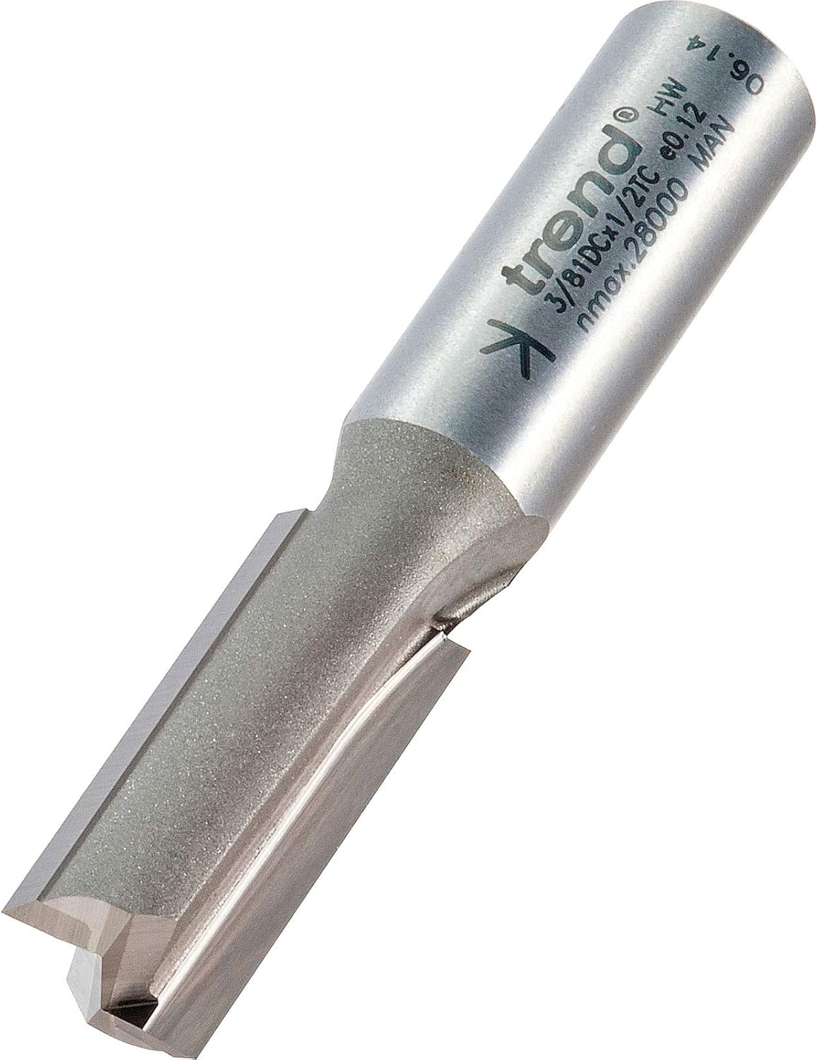 Trend Professional Straight Two Flute Router Cutter, 1/2 Inch Shank, 12.7mm Cut Diameter, Clearance Ground