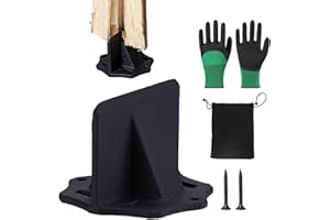 LANGRAY Manual Wood Splitter Wedge, Portable Kindling Splitter for Wood with Rubber Gloves and Storage Bag, Manual Log Splitter Wedge with Screws, Wood Cutter Tools