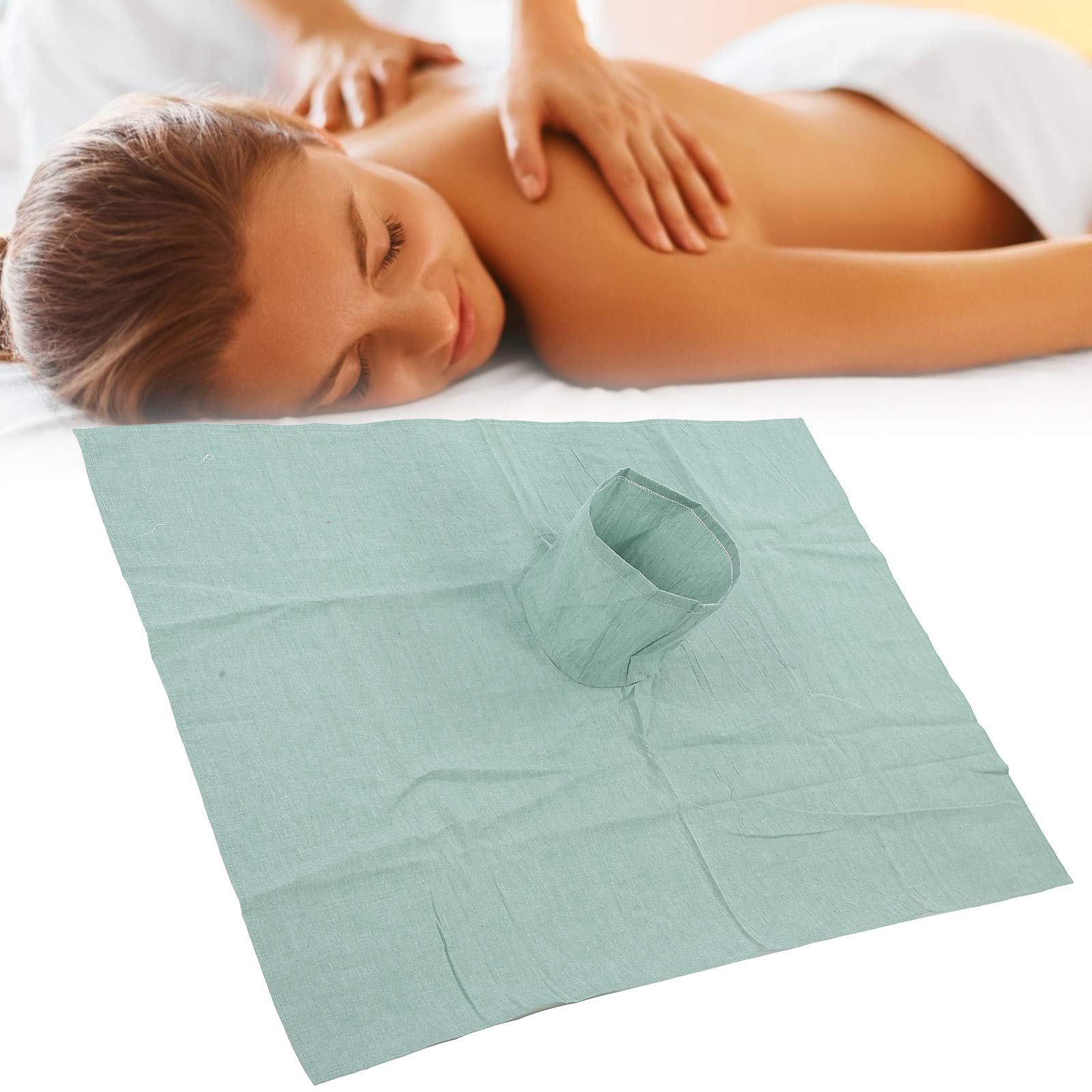 Beauty Massage Bed Sheets, Fitted sheet for with hole Salon Massage SPA Couch Soft Cotton Bed Cover Protector with Face Breath Hole 8 colors, in soft polyester, reusable, with hole(Dark green)