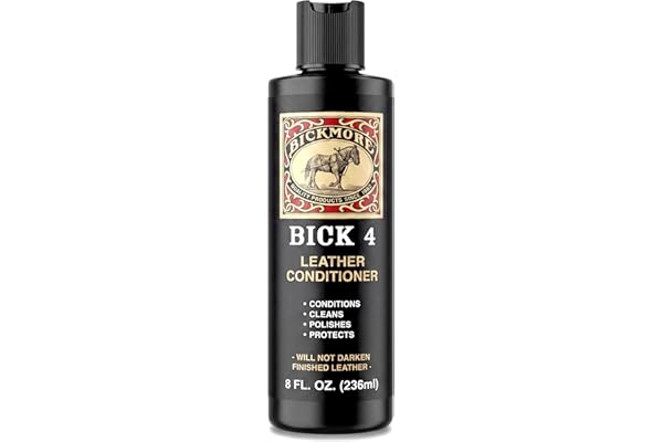Bick 4 Leather Conditioner & Cleaner, Won't Darken Boots, Couch, Bags 8 oz | Made in USA, For Shoes, Furniture, Jackets, Auto Interiors, Apparel & Accessories