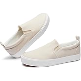 TUOPIN Womens Synthetic Leather Slip On Shoes,Padded Collar Slip on Sneakers for Women,Casual Loafers Walking Shoes