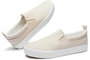 TUOPIN Womens Synthetic Leather Slip On Shoes,Padded Collar Slip on Sneakers for Women,Casual Loafers Walking Shoes