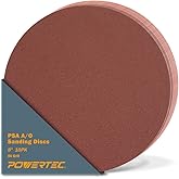POWERTEC 110550 8-Inch PSA 80-Grit Aluminum Oxide Self Stick Sanding Disc, 10-Pack