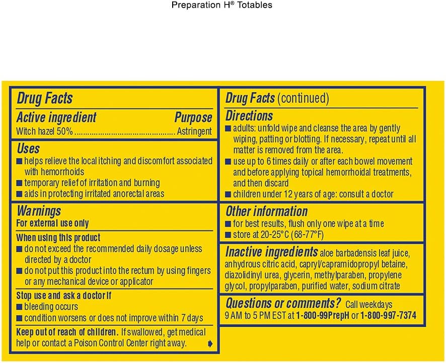 Preparation H (10 Count) Flushable Medicated Hemorrhoid Wipes, Maximum Strength Relief with Witch Hazel, Irritation Relief Wipes to Go: Health & Personal Care
