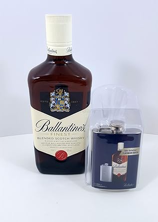 Ballantines Finest Blended Scotch Whisky 70cl (40% Vol) + Ballantines Flachmann