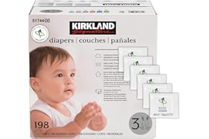 HAO Kirkland Signature Diapers Size 3 (16 lbs - 28 lbs) 198 Count W/ Exclusive Health and Outdoors Wipes