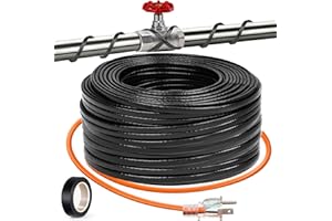JDZKOMKE 50FT（3FT-200FT）Pipe Heating Cable for Pipe Freeze Protection, Heat Cable for Water Pipes(Metal and Plastic), Pipe He