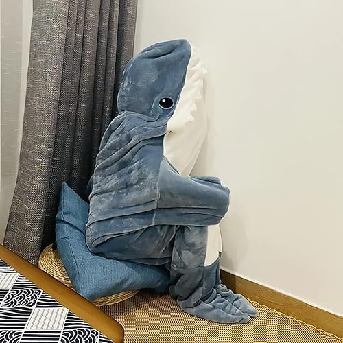 Siaowei Shark Blanket Sleeping Bag Super Soft Cozy Flannel Hoodie
