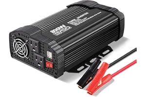 BYGD 800W Car Power Inverter with Dual AC Outlets Dual 2.1A Quick Charging USB Ports, ETL Approved DC 12V to 110V AC Battery 