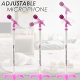 Magic Toy Shop Kids Guitar Microphone Set Pink 6 Strings Demo Songs Stand Ages view 3