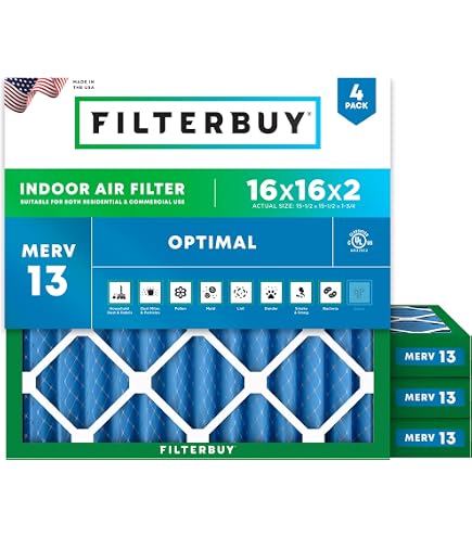 Filterbuy 8x16x1 Air Filter MERV 8 – Dust Defense Pleated HVAC Filter, 2-Pack (Actual 7.50 X 15.50 X 1.00 Inches)