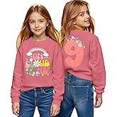 GLIGLITTR On Cloud Nine Birthday Girl Sweatshirt 9th Girl Birthday Outfit Rainbow Kid 9 Year Old Bday Party Long Sleeve Shirt