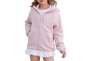Balabala Girls Winter Jacket Toddler Fleece Jacket Kids Full Zip Hoodie Boys Jacket Warm Cozy Outwear Coat with Pockets
