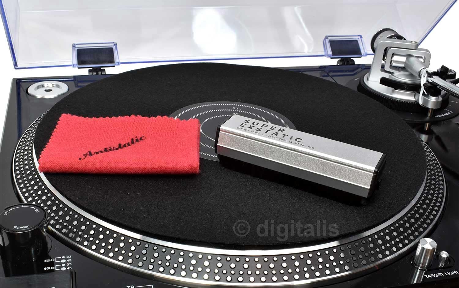 Vinyl Kleen Antistatic Turntable Mat, Super Exstatic Brush and FREE Antistatic Cloth Set (Mat,Super Exstatic and FREE Cloth)