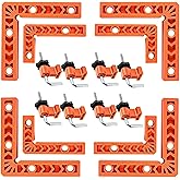 MYLEUS 8Pcs 3" 4" 90 Degree Positioning Squares, 8Pcs Locking clamp,Right Angle Corner Clamps for Woodworking, Picture Frames
