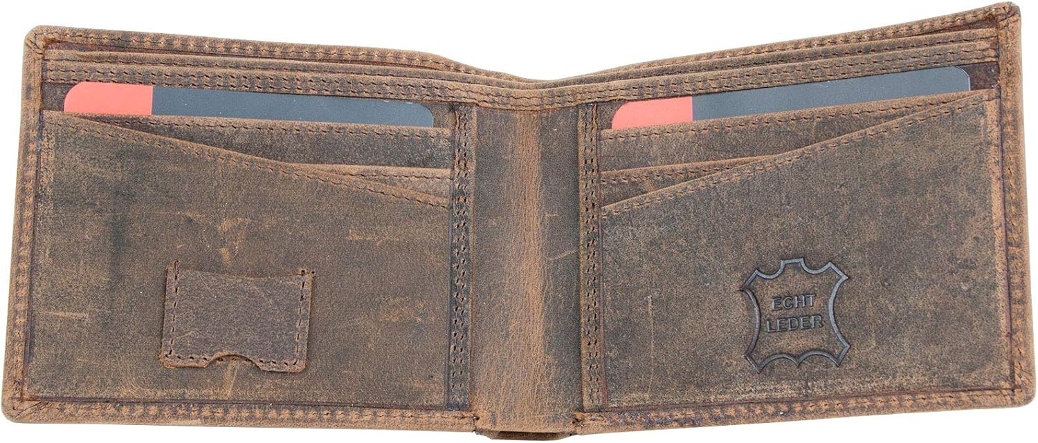 FLW-HL Strong Simple But Smart Designed Bi-fold Brown Genuine Leather Wallet - Image 3