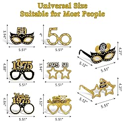 Turypaty 24Pcs 1975 50th Birthday Paper Glasses