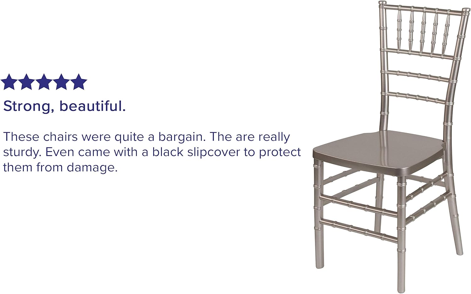 Flash Furniture HERCULES PREMIUM Series Pewter Resin Stacking Chiavari Chair - Chairs