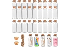 Miukada Small Glass Bottles with Corks - 32 Pack, 30 ml Mini Potion Bottles for Crafts, Decoration, Party Favors