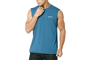 EZRUN Men's Sleeveless Shirt Quick Dry Workout Swim Shirt Gym Muscle Athletic Beach Tank Top Big and Tall