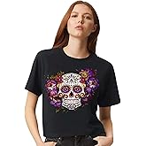 Halloween Skull Shirt – Funny Skeleton T-Shirt for Women, Halloween Graphic Tee, Vintage Halloween Shirt