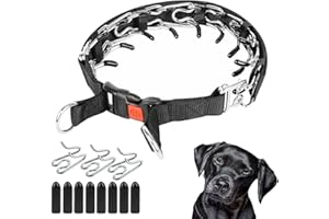 Acrylicc Dog Prong Training Collar, Prong Collar for Dogs, Adjustable Dog Chain Collar with Comfort Tips and Quick Release Sn