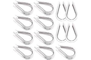 40Pack M5 Stainless Steel Thimble for 5/32 Inch - 3/16 Inch Diameter Wire Rope Cable Thimbles Rigging