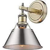 Golden Lighting 3306-BA1 AB-PW Orwell Bath Vanity, Transitional, Aged Brass with Pewter Shade