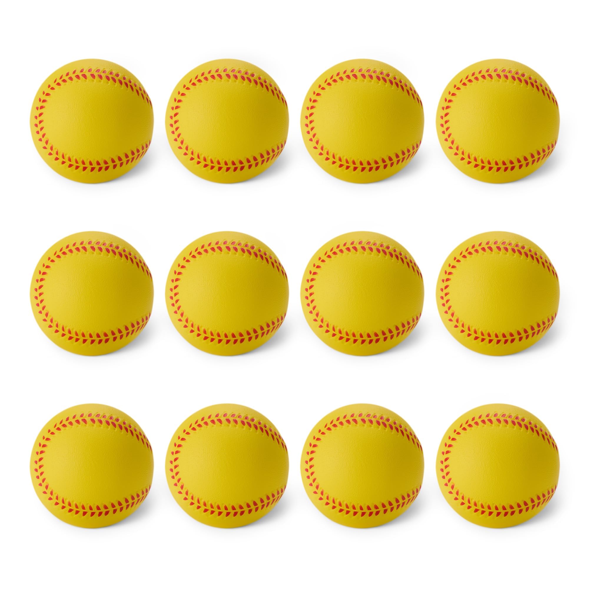 Amazon Basics Foam Training Baseballs, 2.68-inch, 12-Pack with Mesh Storage Bag, for Indoor Practice and Safe Play