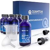 Quantum-Innovation-Labs, Methylene Blue Powder Pharmaceutical Grade - 12 Gram - ISO Certified Third Party Lab Tested 99+% - USP Grade Compliant - Beaker-Funnel-Dropper-Mister Included.