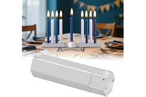 Meonum Folding Travel Chanukah Menorah, Innovative Foldable Hanukkah Menorah, Satin Silver, Fits Standard 0.3 in Hanukkah Candles, Holiday Judaica Gift for All 8 Nights of Chanukah