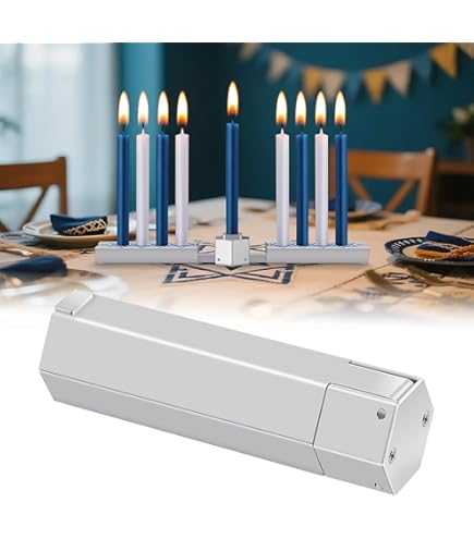 Menorah De Voyage Hanoukka Yair Emanuel - En Métal Martelé Pliable, Argent Et Multicolore - Taille Compacte 10,2 Cm Fermé