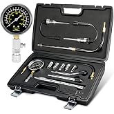 BETOOLL 13pcs Compression Tester with Spark Plug Tester - 300PSI Engine Cylinder Compression Gauge Automotive Tool