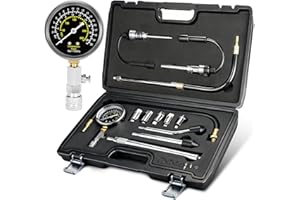 BETOOLL 13pcs Compression Tester with Spark Plug Tester - 300PSI Engine Cylinder Compression Gauge Automotive Tool